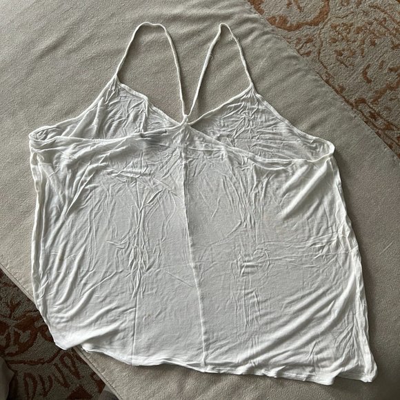 EUC Bozzolo Loose Fit V-Neck T Shirt Tank Top in White Sz L - Picture 4 of 4